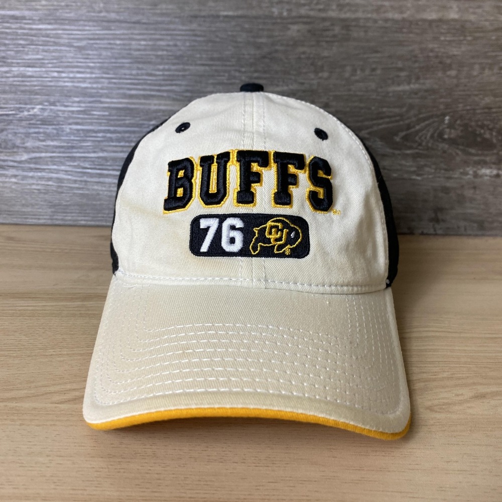 Colorado Buffaloes Hat Cap Strap Back Black White NCAA Football Buffs 76 Mens